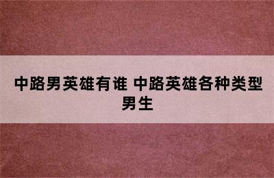 中路男英雄有谁 中路英雄各种类型男生